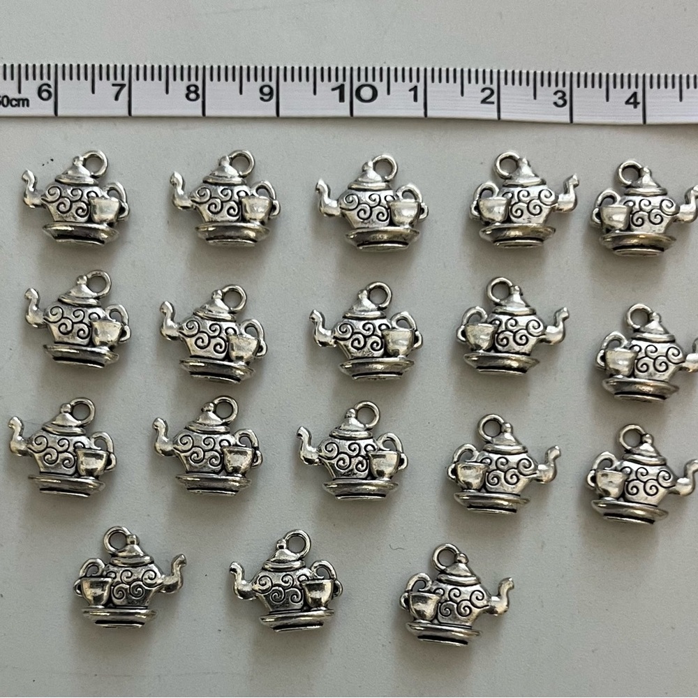 Silver-Look Teapot Charms